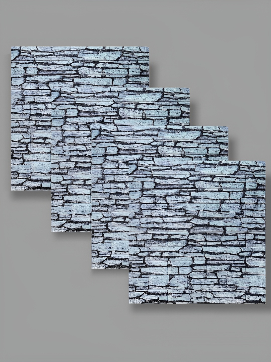 

Lukzer Blue & Black 3D Foam Wall Panels, Grey