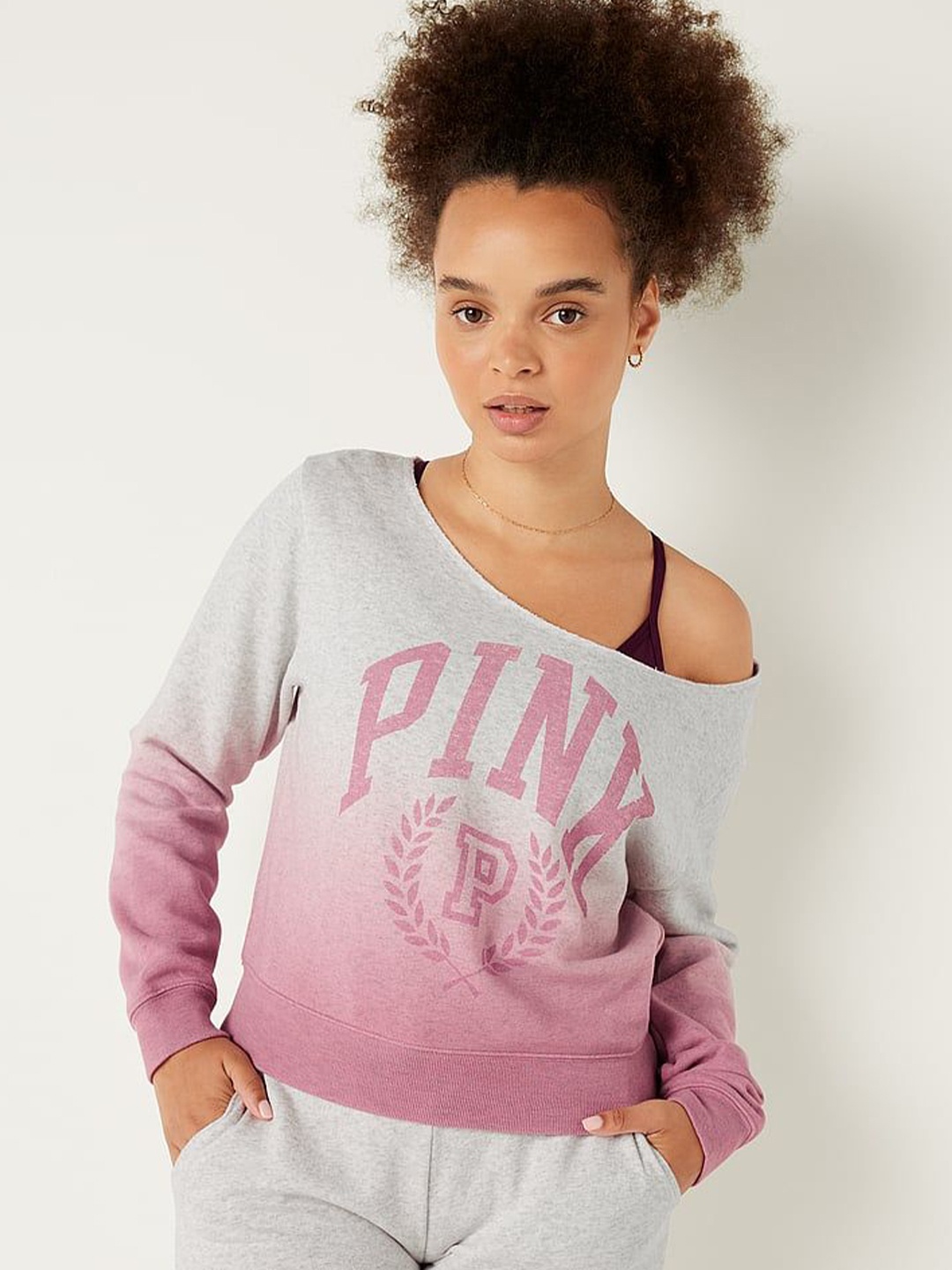

Victoria's Secret Women Printed Sweatshirt, Grey