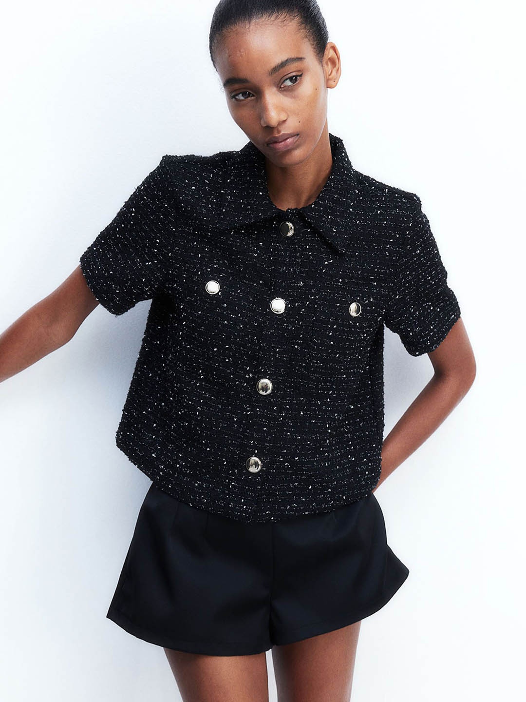 

H&M Boucle Shirt, Black