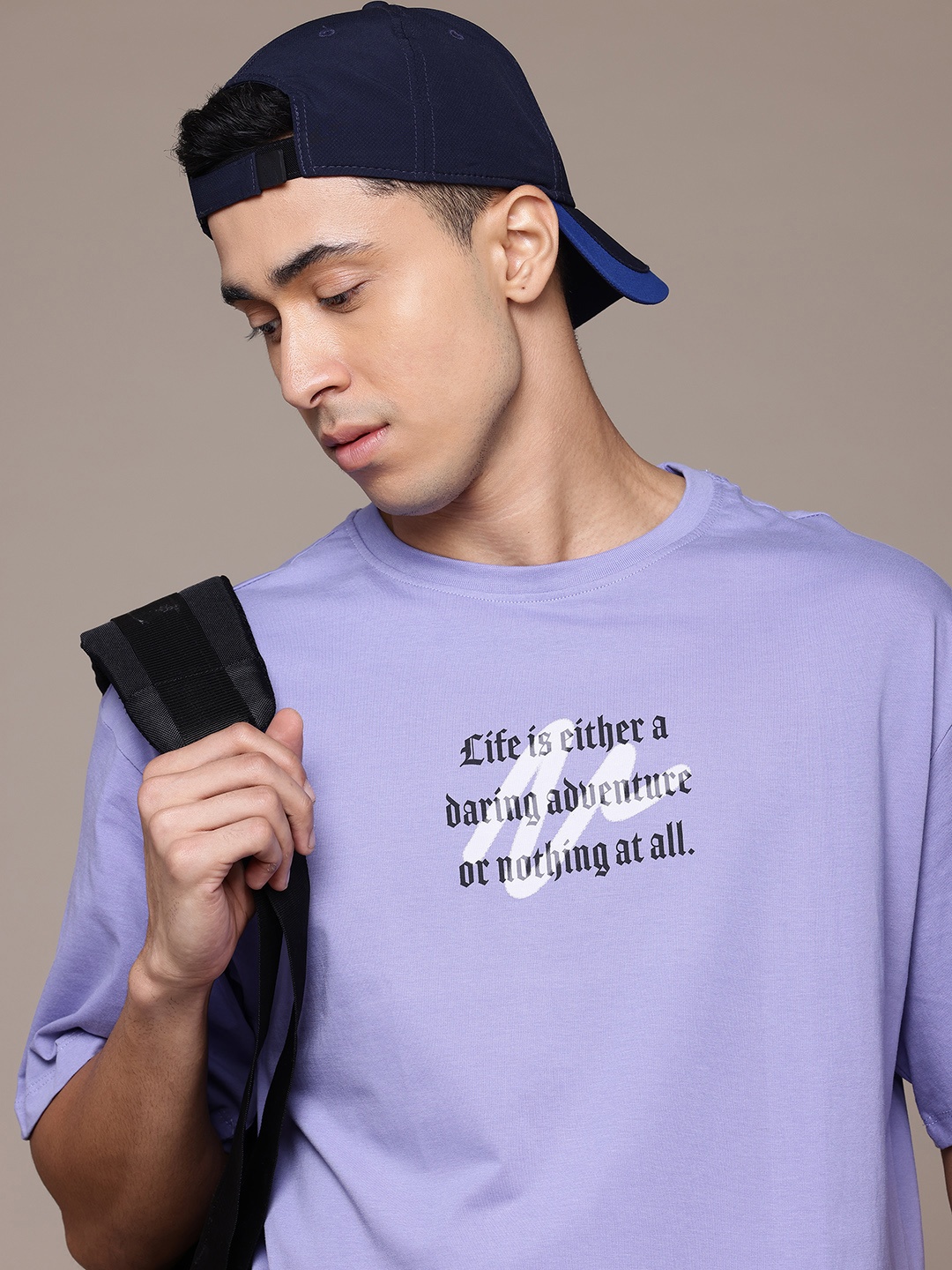

The Roadster Lifestyle Co. Printed Relaxed Fit Pure Cotton T-shirt, Blue