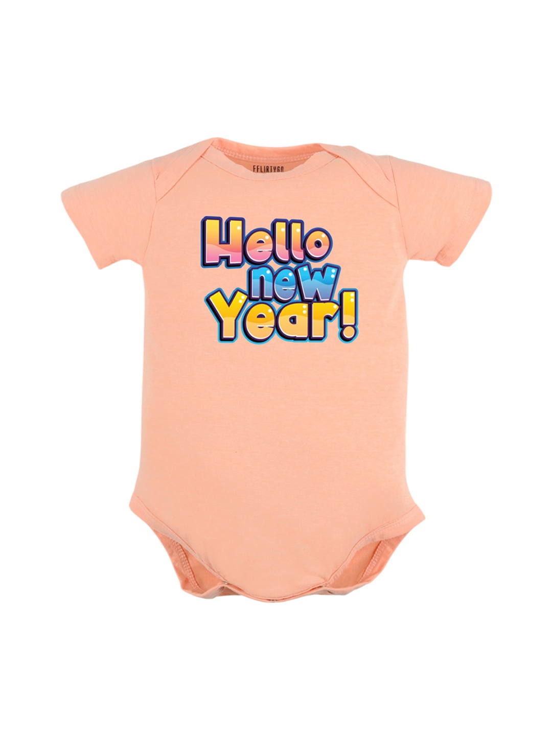 

FFLIRTYGO Infants Printed Pure Cotton Bodysuit, Peach