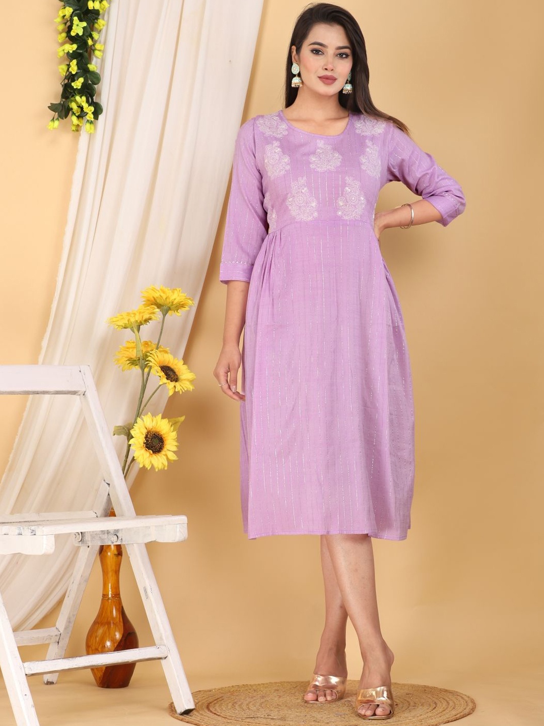 

Mehsoos Women Sequinned Anarkali Kurta, Purple