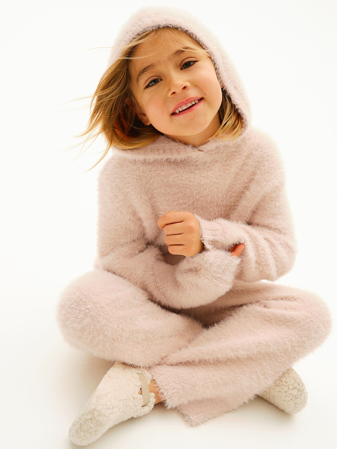 

H&M Girls Fluffy-Knit Ankle Length Slip On Leggings, Pink