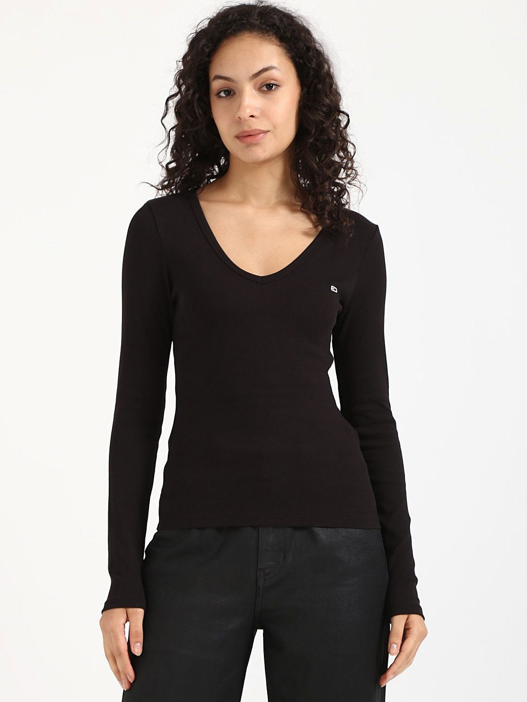 

Tommy Hilfiger Women Pockets Slim Fit T-shirt, Black