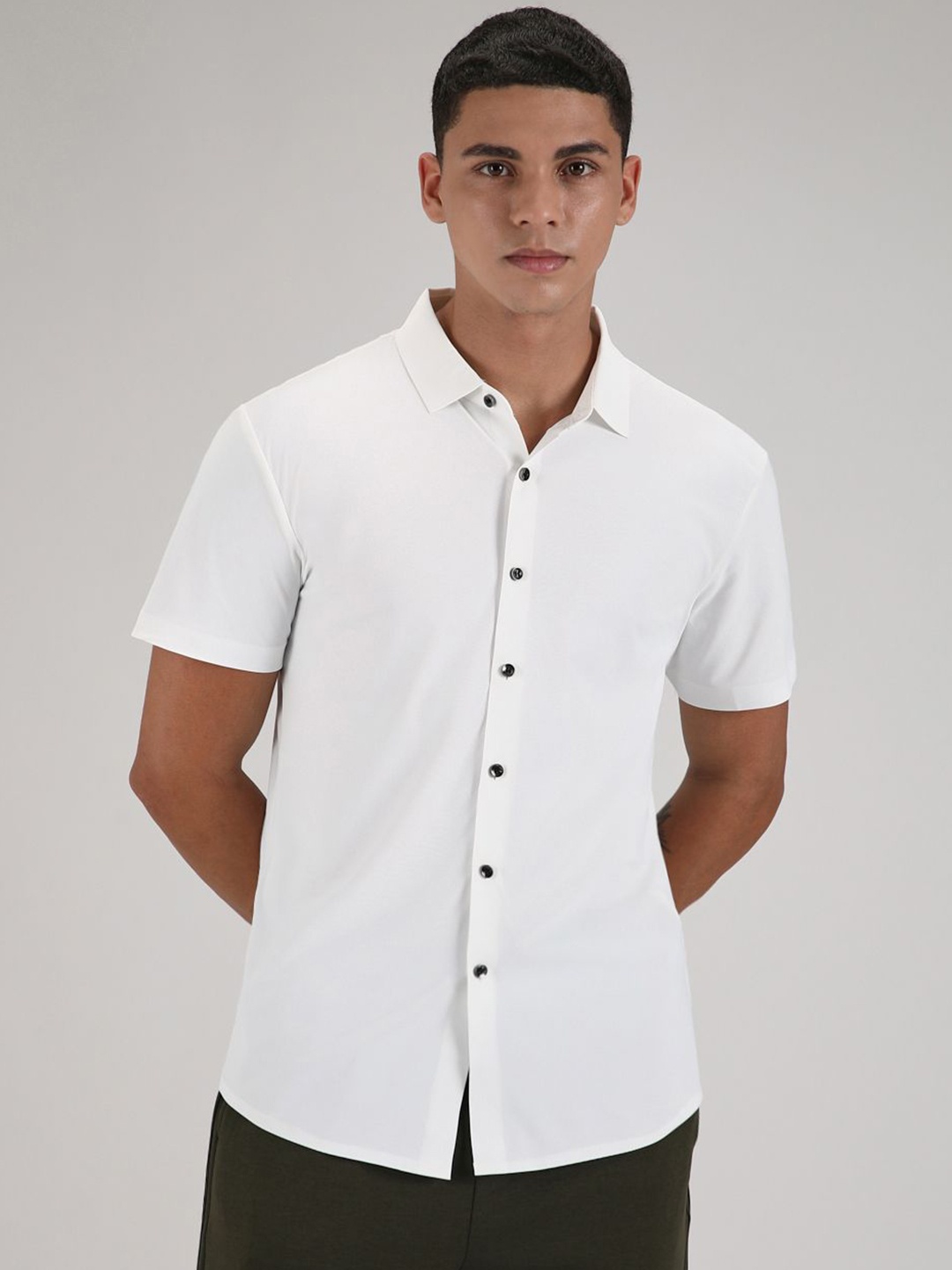 

Banana Club Men Classic Slim Fit Opaque Casual Shirt, White
