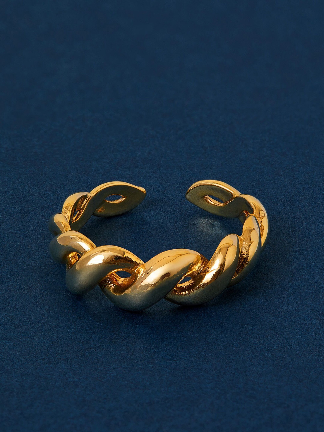 

Accessorize 14k Real Gold Plated Adjustable Braided Ring