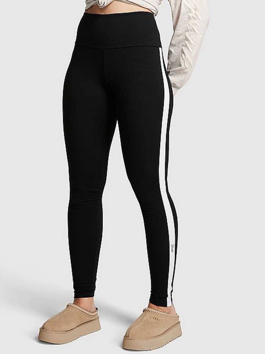 

Victoria's Secret PINK Women High-Waist Ankle-Length Tights, Black
