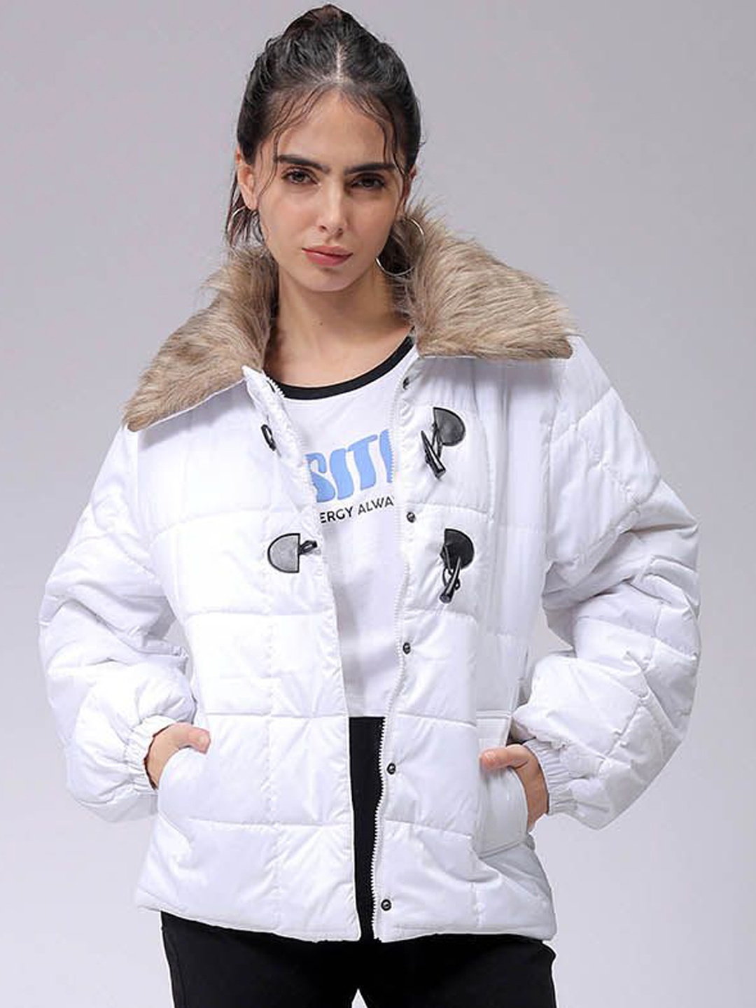 

Freehand by The Indian Garage Co Women Puffer Jacket, White