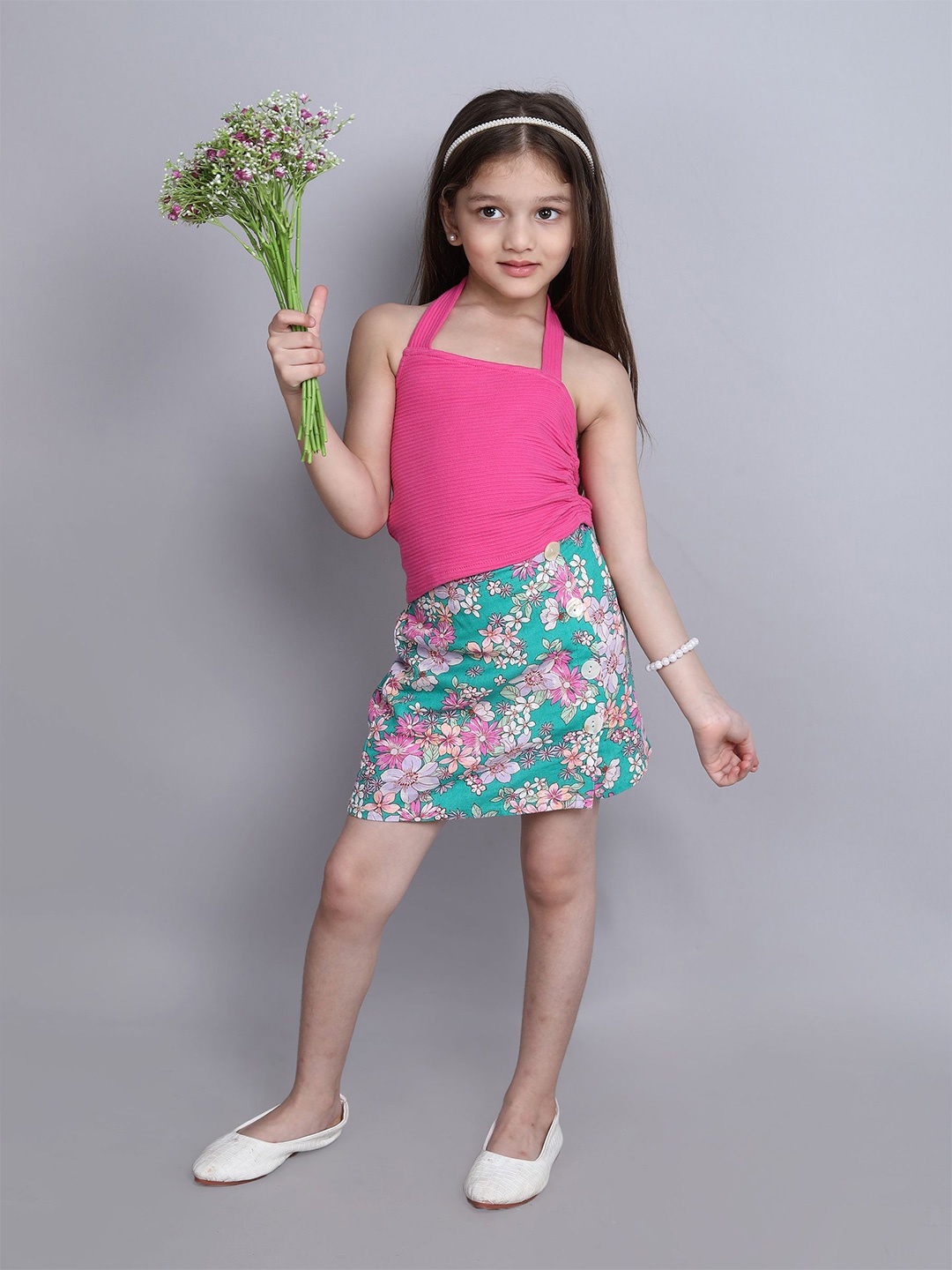 

taffykids Girls Top with Skirt, Pink