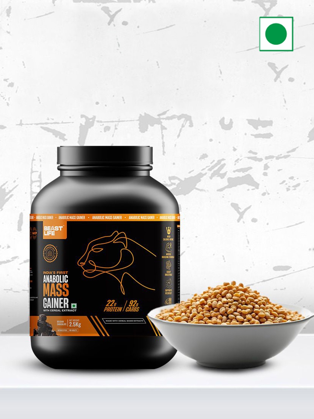 

BeastLife Mass Gainer with Ultrasorb Tech - 2.5 Kg, Black
