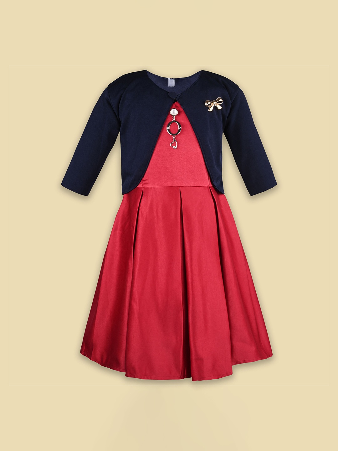 

Wish Karo Satin A-Line Dress, Red