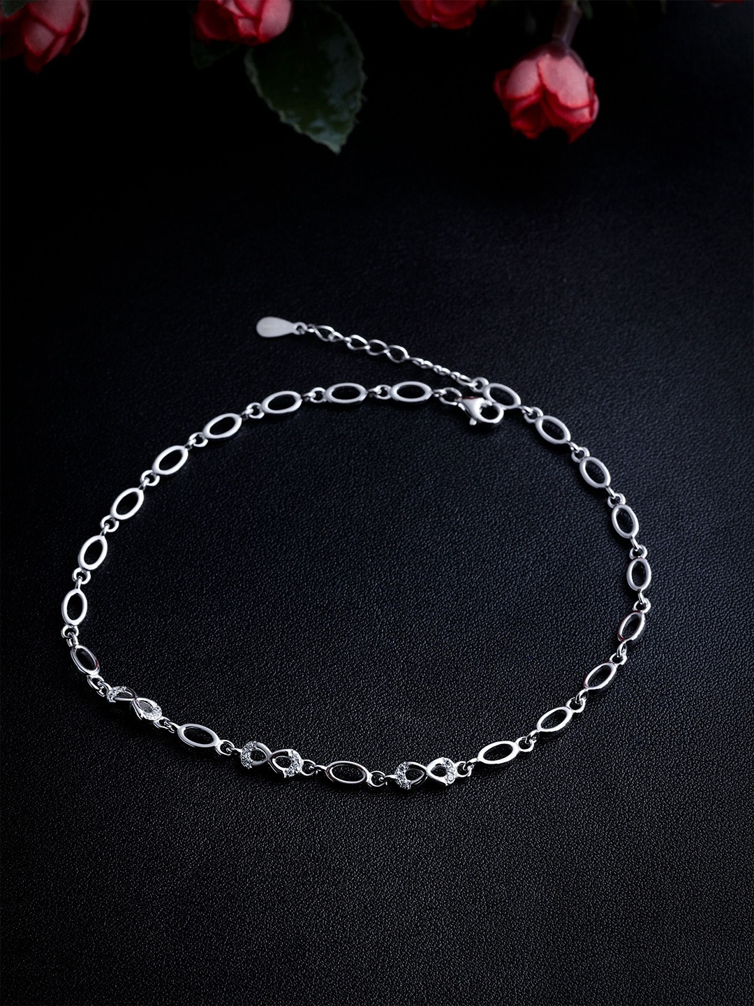 

DIAVO Rhodium-Plated Anklet, Silver