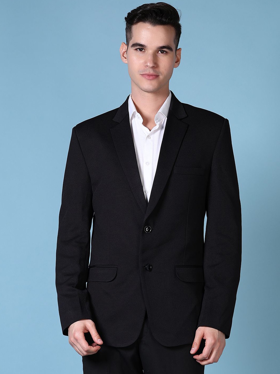 

V-Mart Single-Breasted Blazer, Black