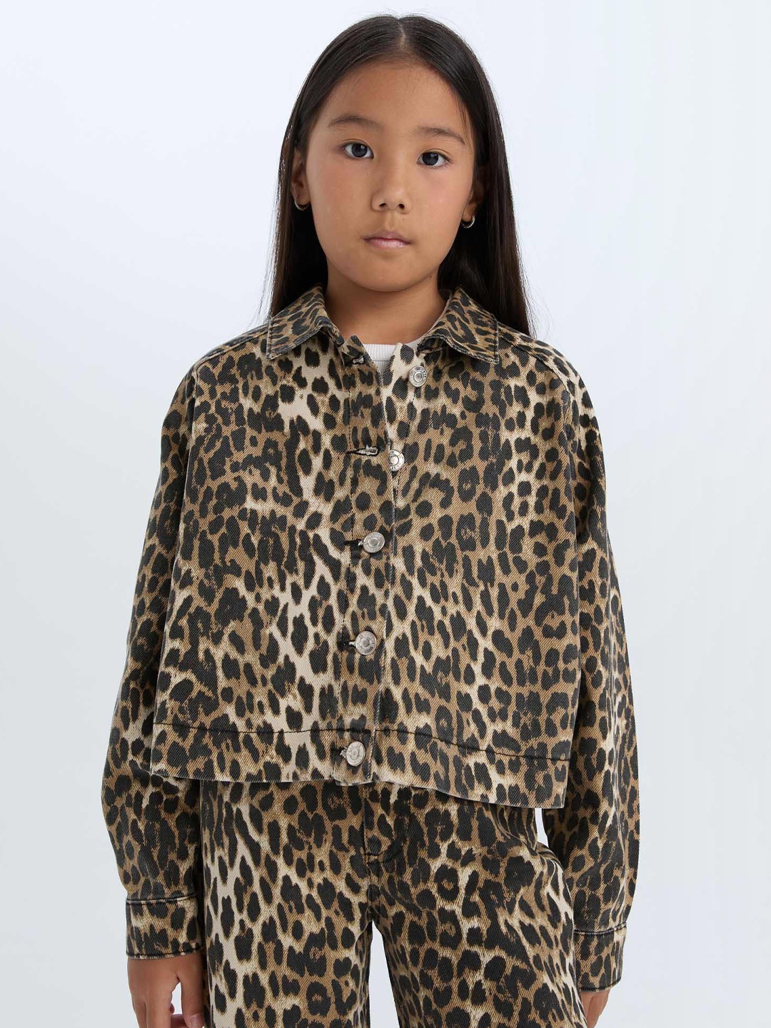 

DeFacto Girls Animal Opaque Printed Casual Shirt, Na