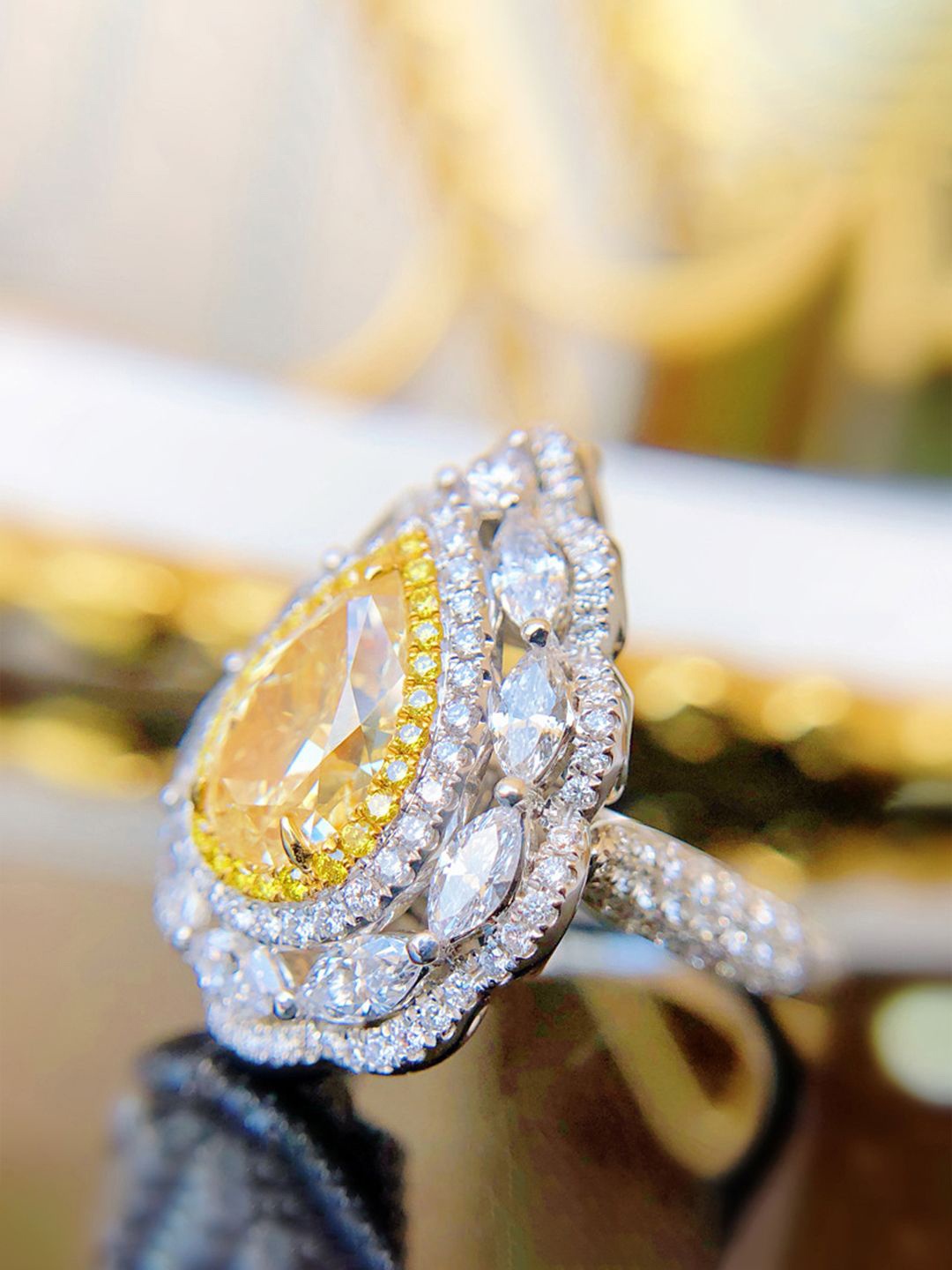 

Designs & You Silver-Plated American Diamond Stone Studded Finger Ring