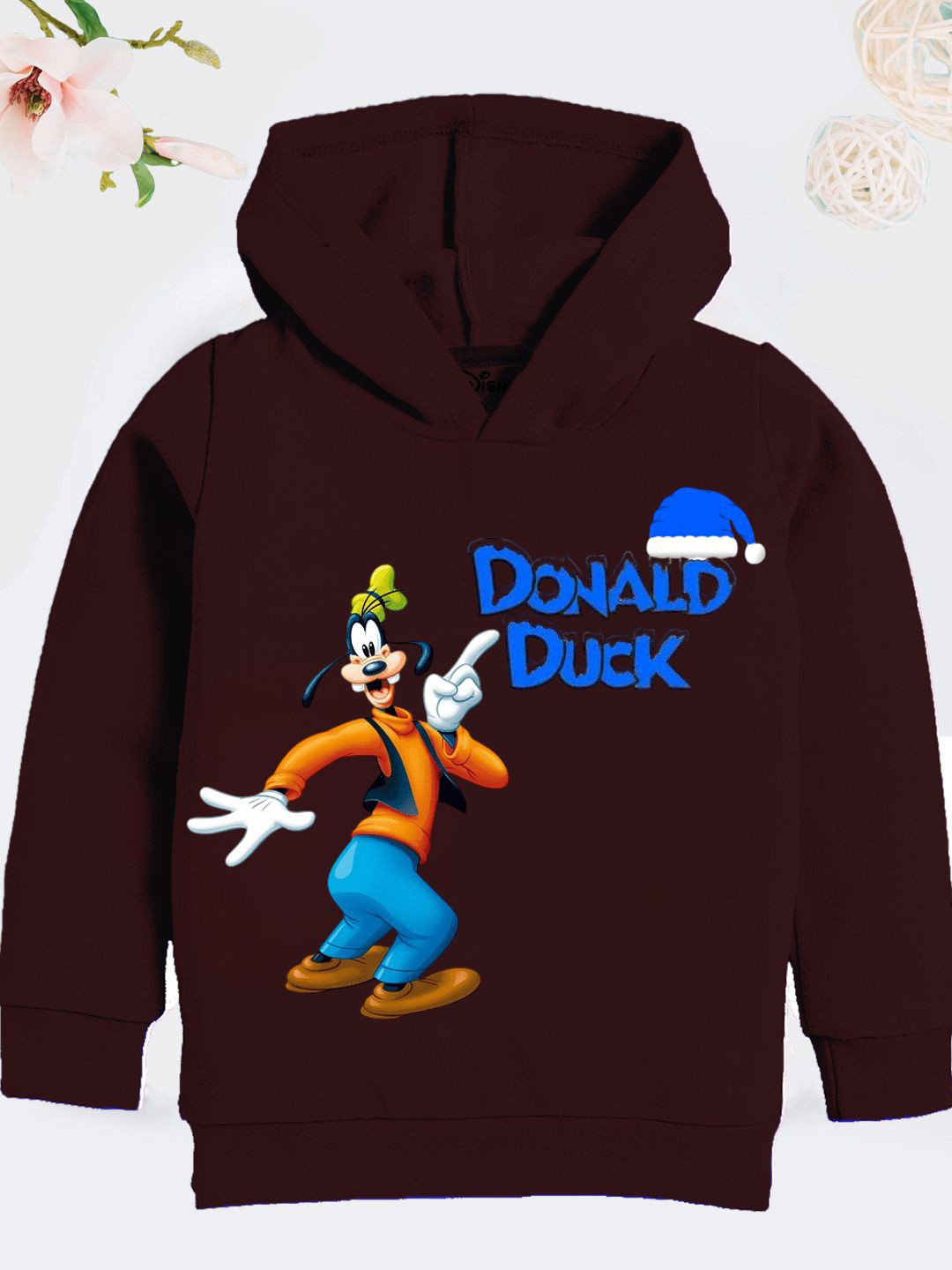 

YK Disney Boys Printed Hooded Sweatshirt, Coffee brown