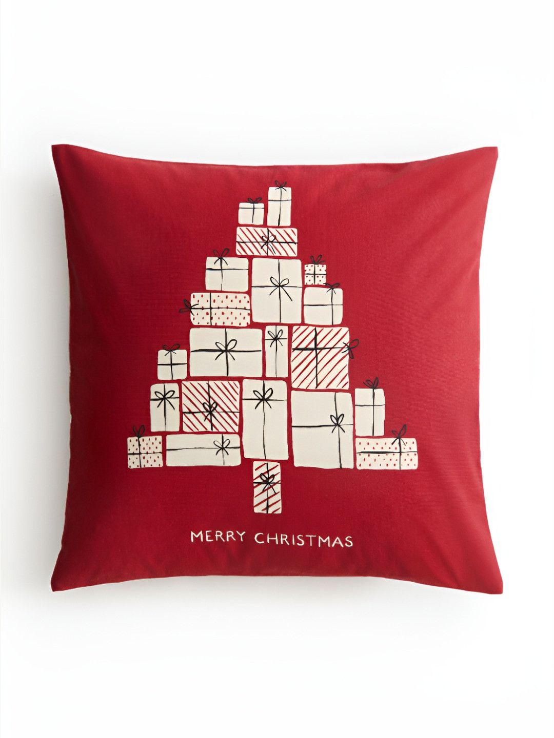 

H&M Red Printed Cotton Cushion Cover