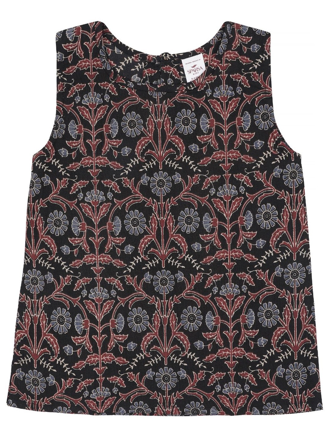 

SPARSA Print Cotton Top, Black
