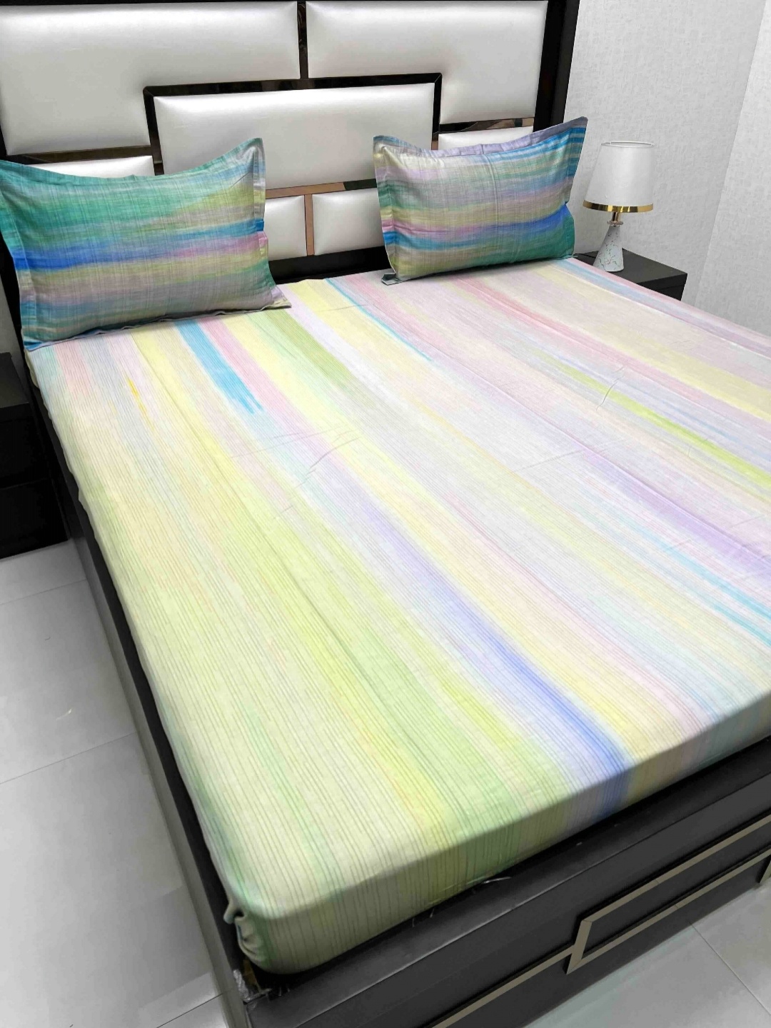 

Pure Decor Cotton King Size Double Bed Bedsheet With 2 Pillow Covers 2.74m X 2.74m, Green