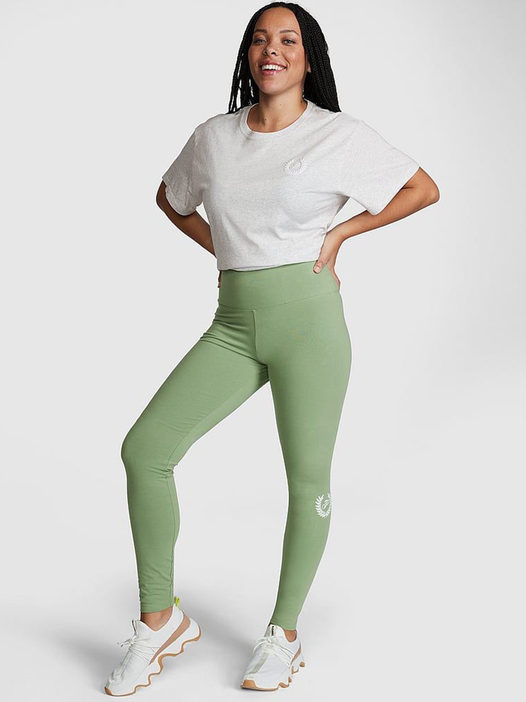 

Victoria's Secret Women PINK High-Waist Tights, Green