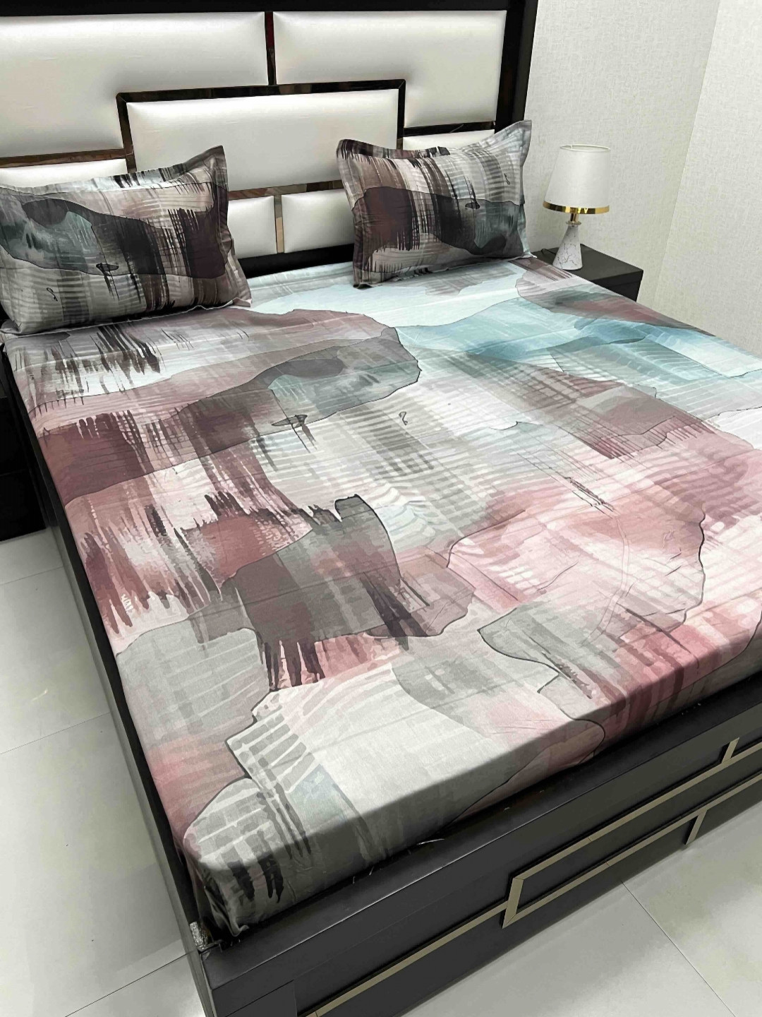 

Pure Decor Cotton King Size Double Bed Bedsheet With 2 Pillow Covers 2.74m X 2.74m, Teal