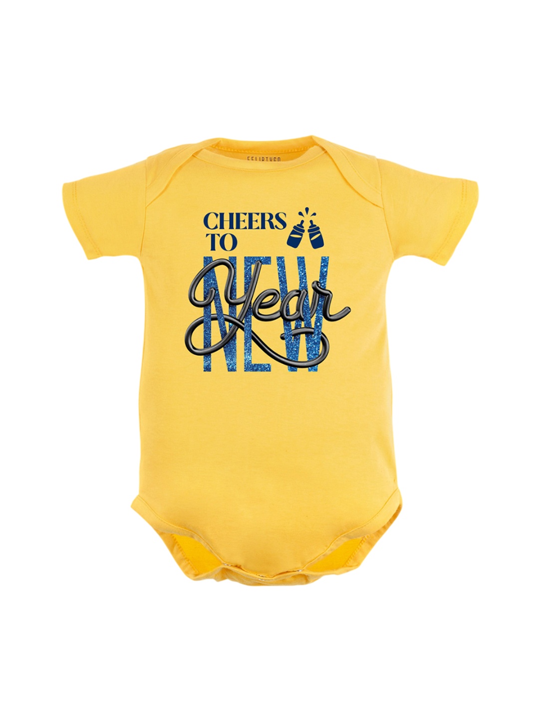 

FFLIRTYGO Infants Printed Cotton Bodysuit, Yellow