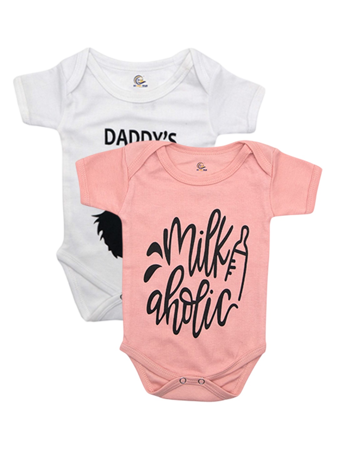 

BAESD Infants Pack Of 2 Printed Bodysuits, White