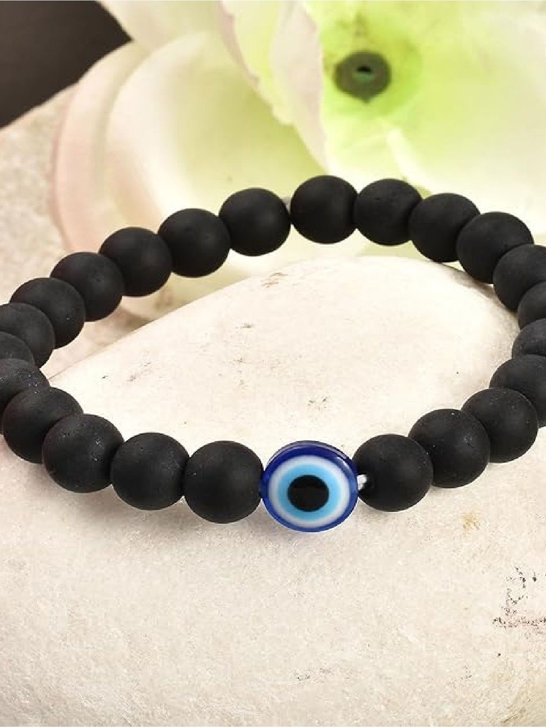 

RUHI COLLECTION Unisex Wood Onyx Charm Bracelet, Black
