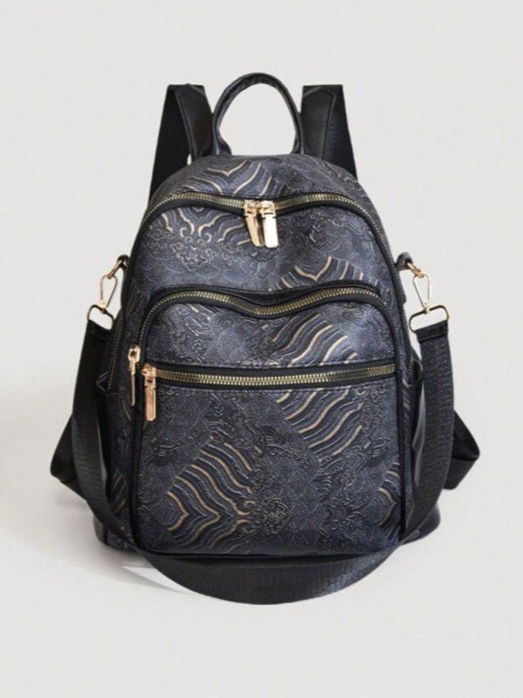 

CHRONICLE Women Textured Backpack, Black