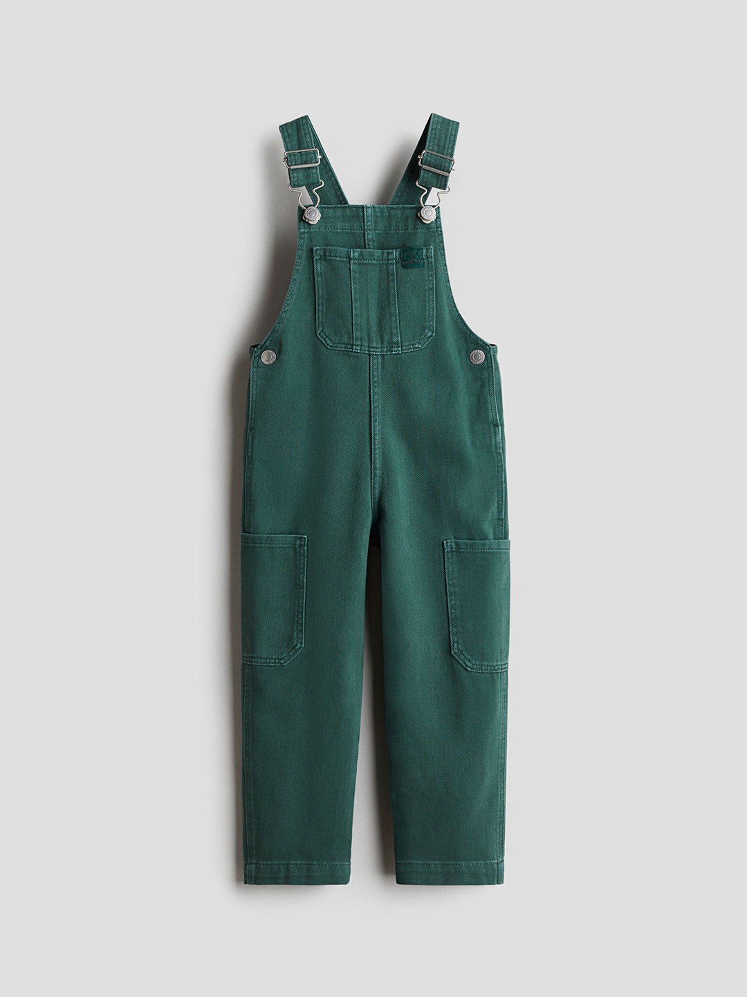 

H&M Boys Cotton Twill Pure Cotton Straight Leg Dungarees, Green