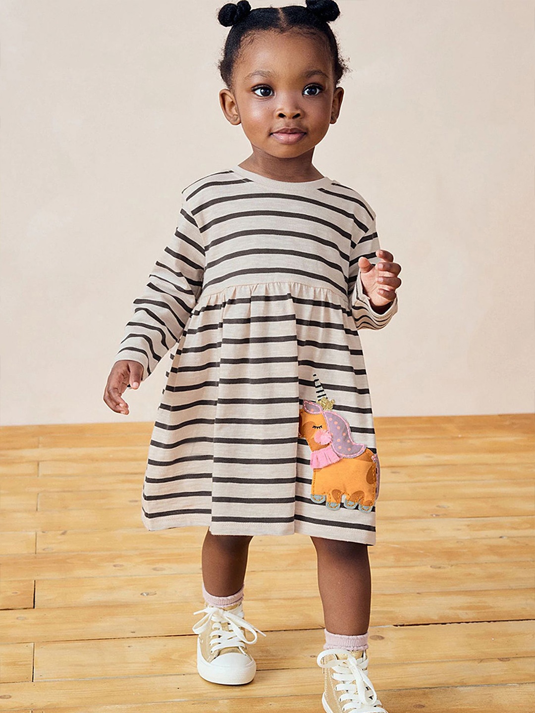 

LULU & SKY Striped A-Line Dress, White