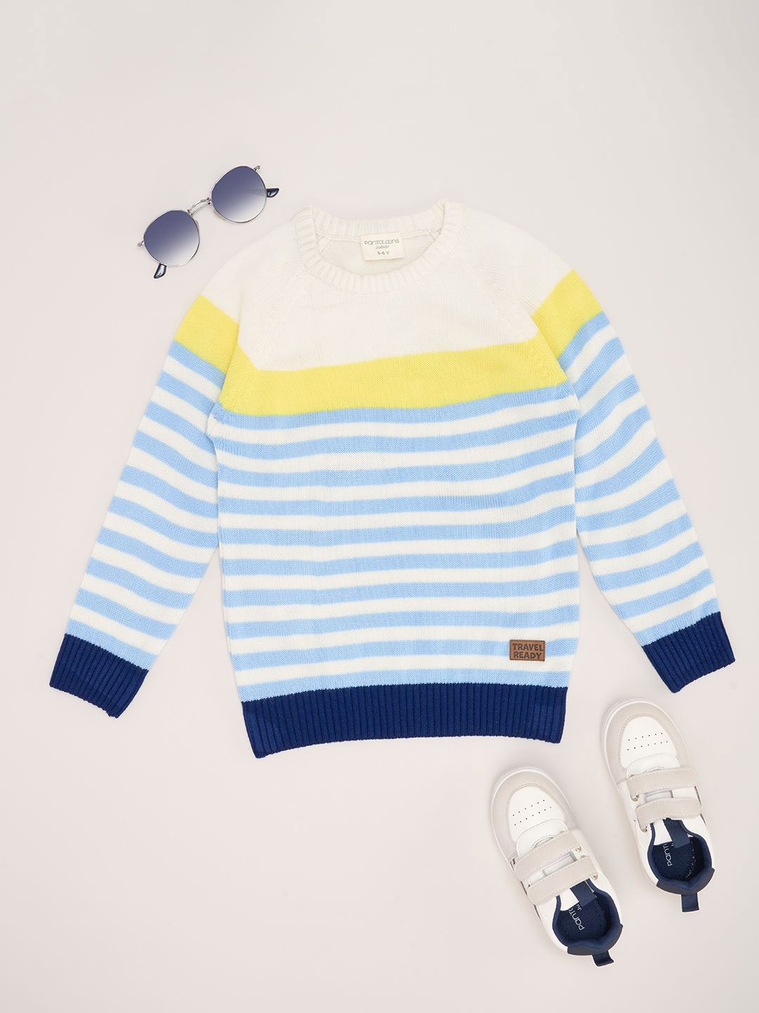 

Pantaloons Junior Boys Long Sleeves Striped Pullover Sweater, Yellow