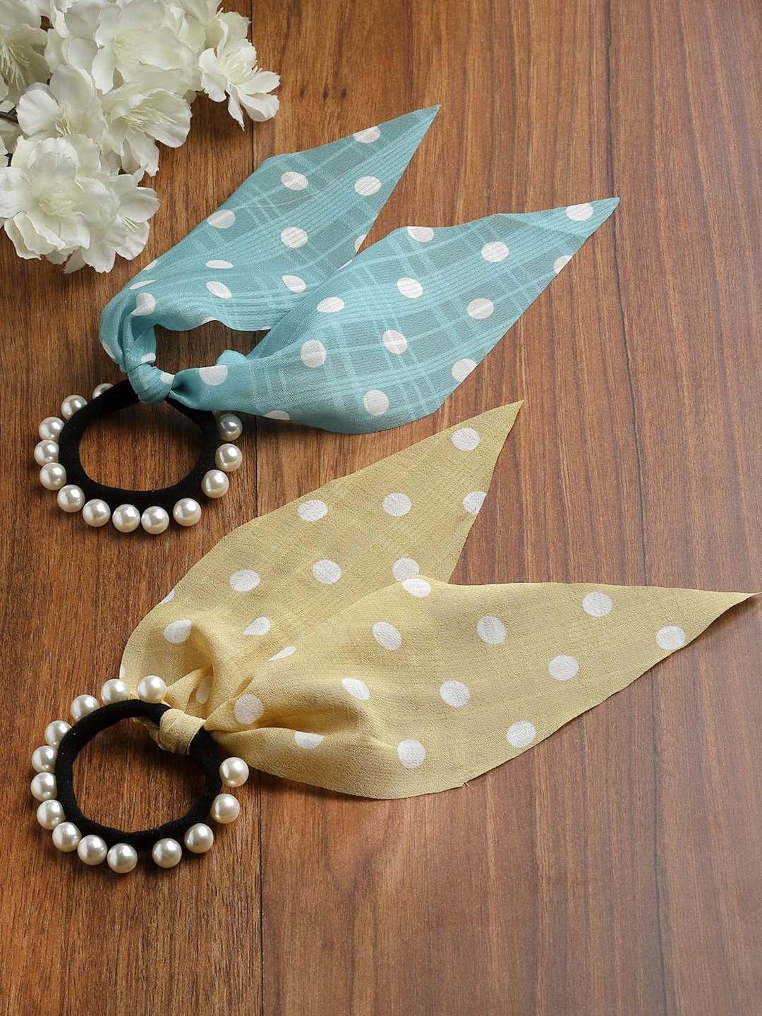 

Stoln Girls Set of 2 Ponytail Holders, Beige