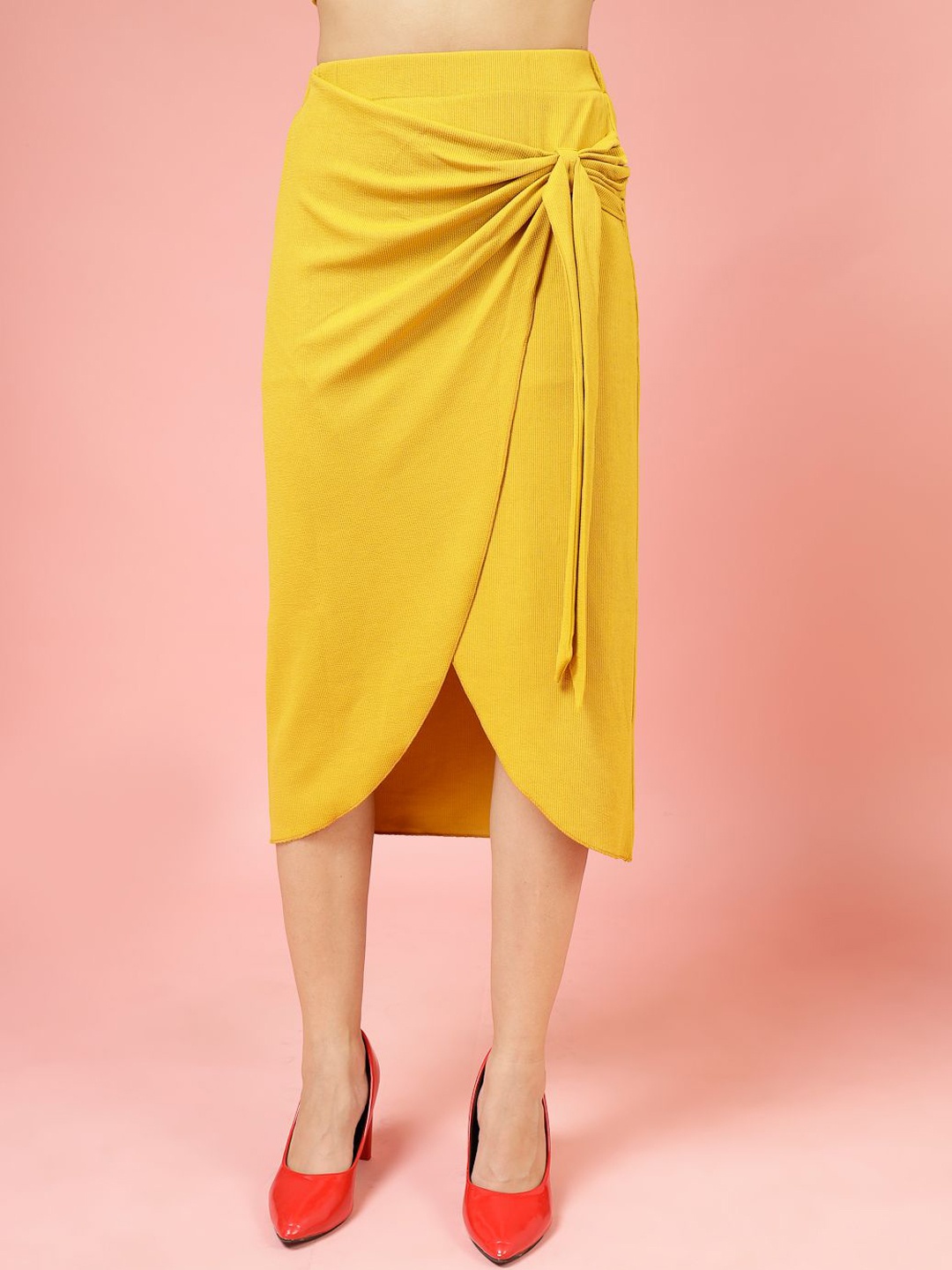 

Oomph! Wrap Midi Skirt, Yellow