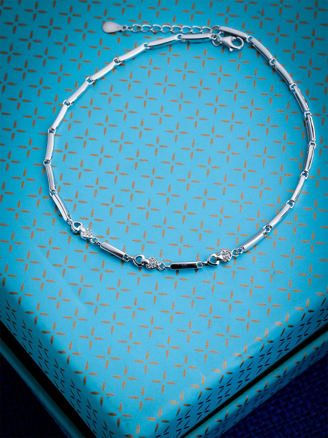 

DIAVO Rhodium-Plated Anklet, Silver