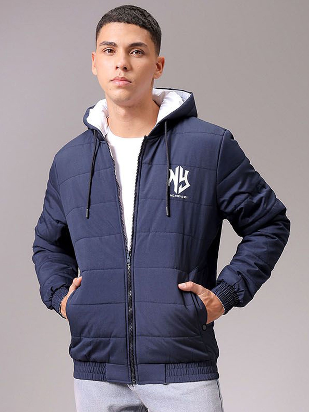 

The Indian Garage Co Men Lightweight Puffer Jacket, Navy blue