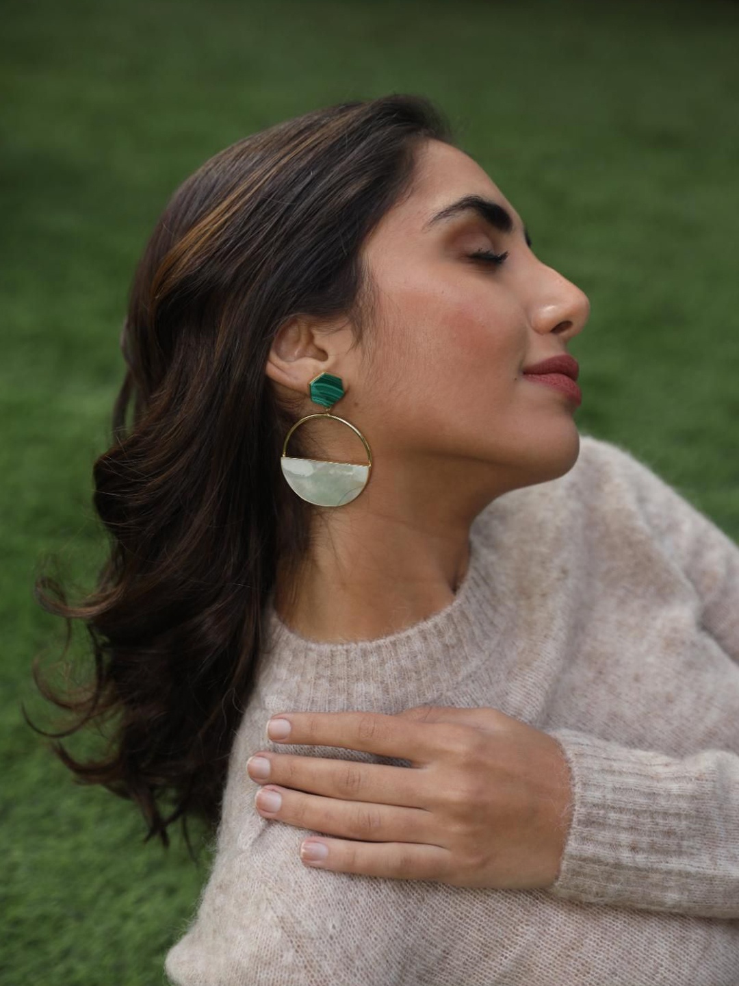 

Varnika Arora Geometric Drop Earrings, White