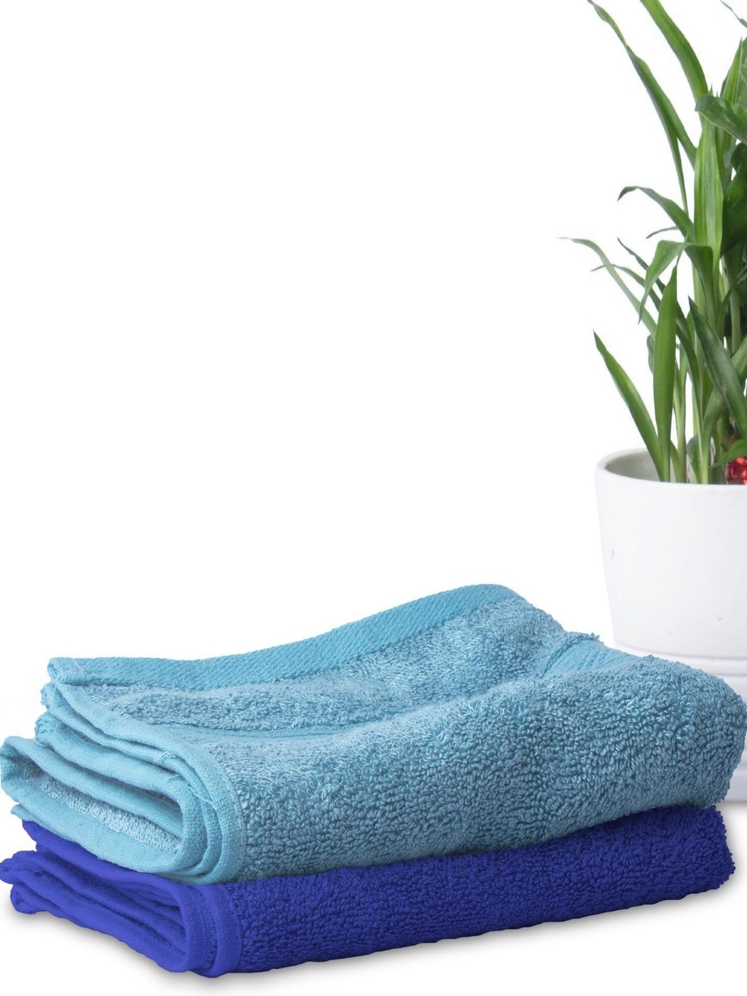 

10club Teal-Blue & Navy-Blue 2 Pieces 580 GSM Bamboo Hand Towels