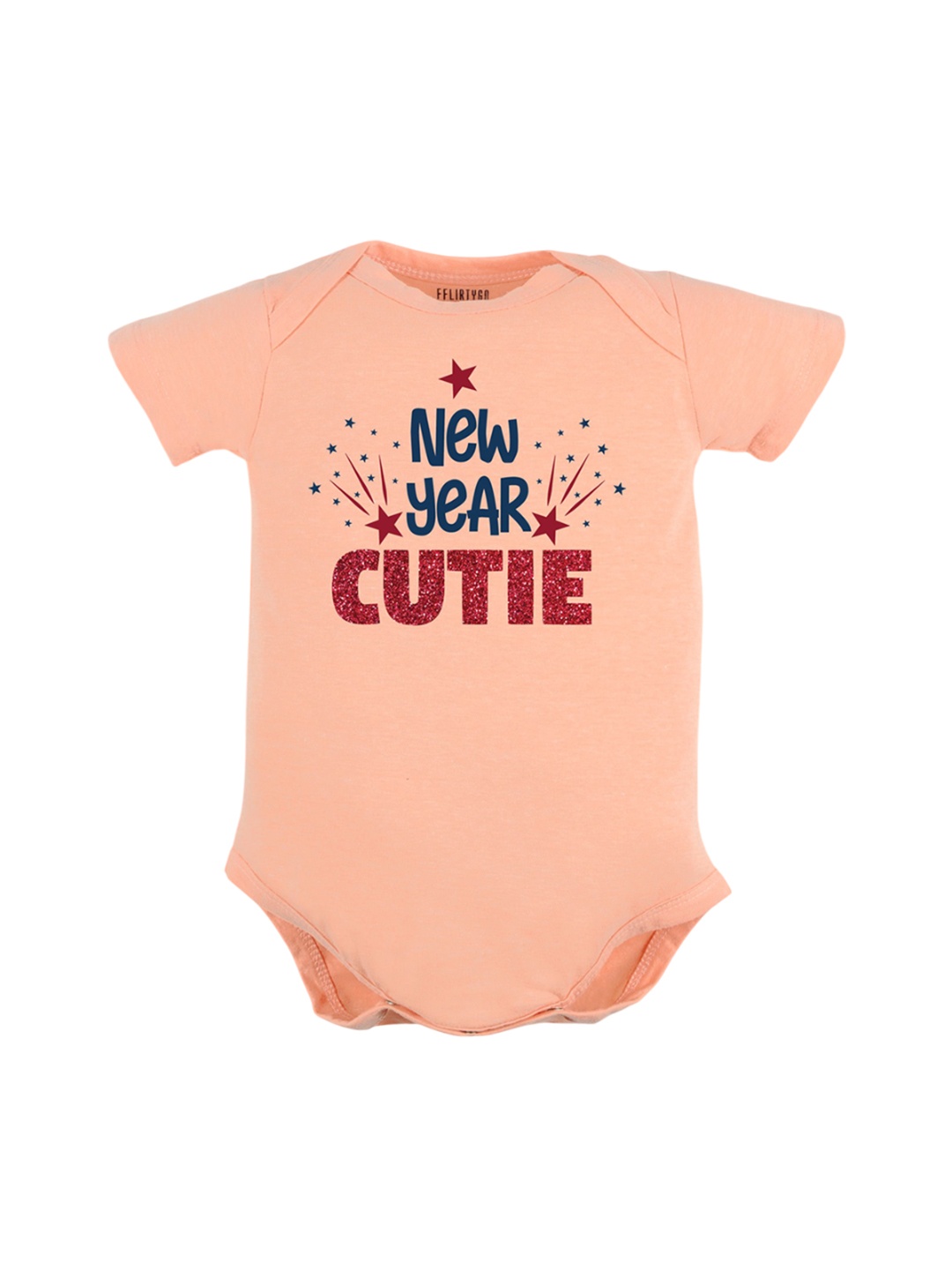 

FFLIRTYGO Infants Printed Cotton Bodysuits, Peach