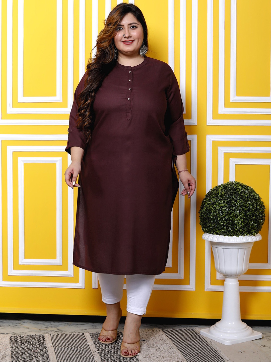 

KALINI Women Floral Kurta, Purple