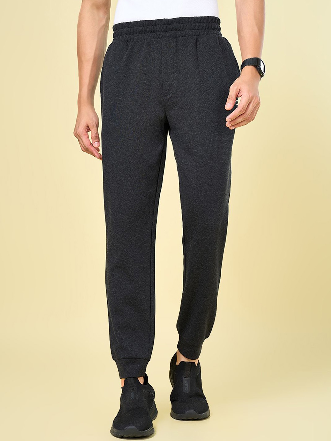 

Ajile by Pantaloons Men Mid-Rise Joggers, Charcoal