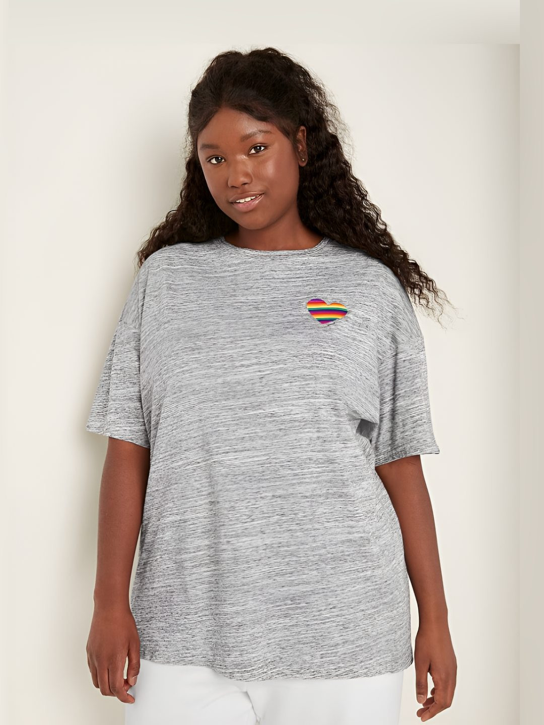 

Victoria's Secret Women Solid Round Neck Cotton Relaxed Fit T-shirt, Grey
