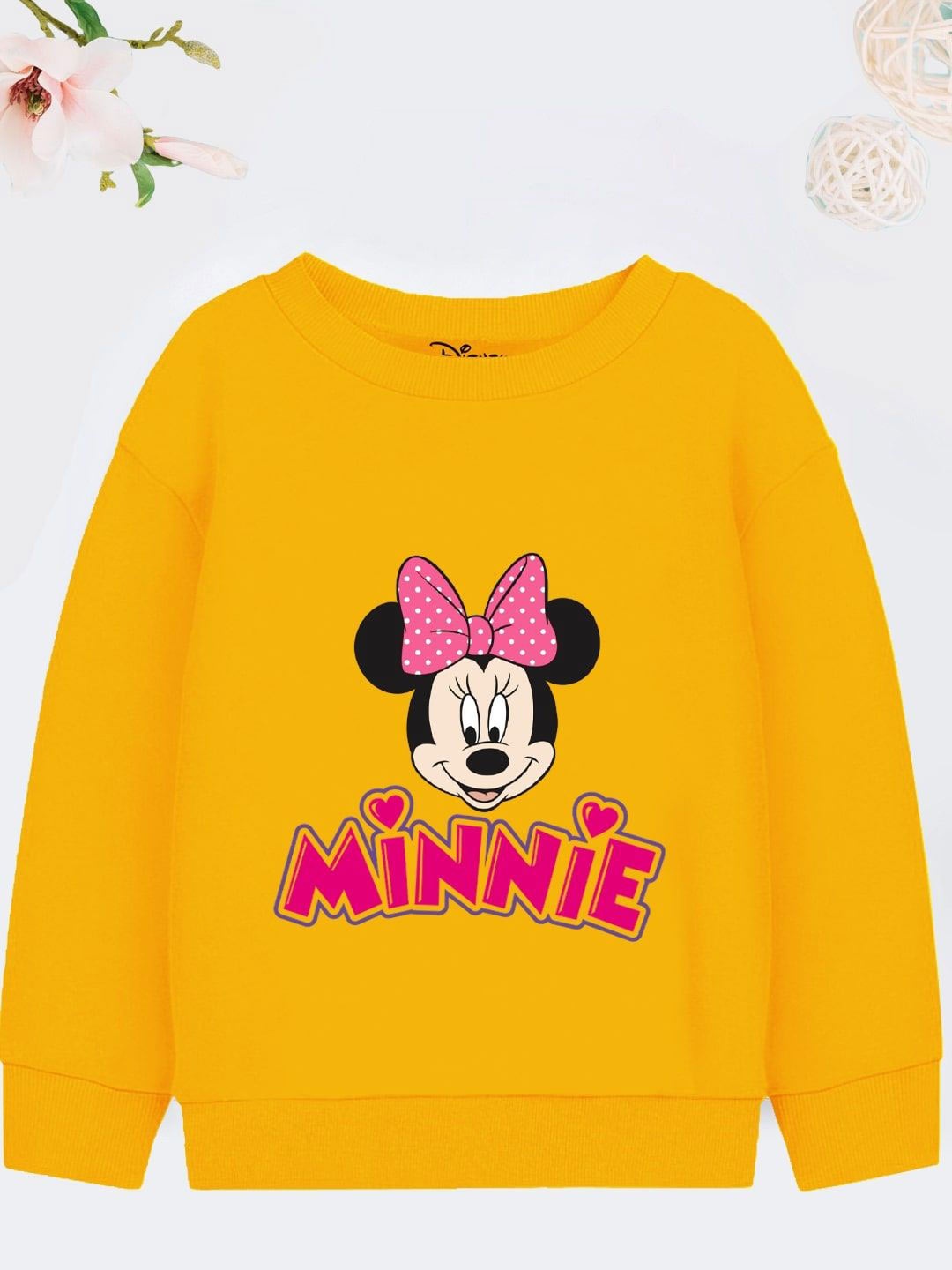 

YK Disney Girls Printed Sweatshirt, Mustard