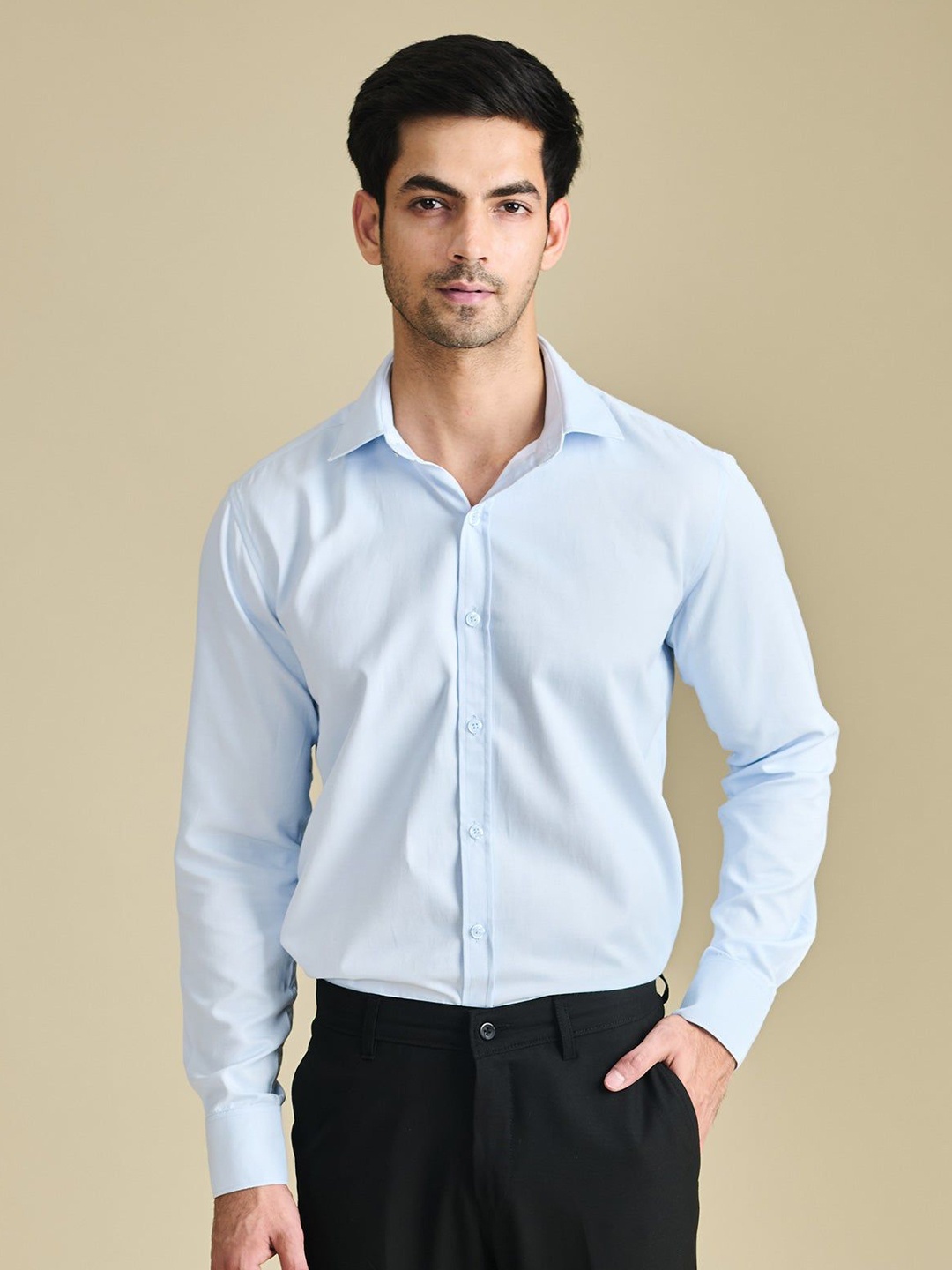 

Beyours Men Classic Opaque Casual Shirt, Blue