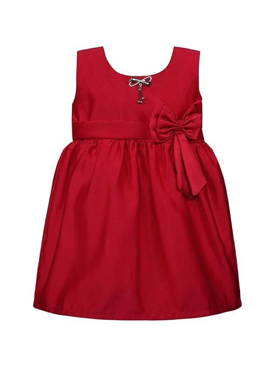

Wish Karo Satin A-Line Dress, Red