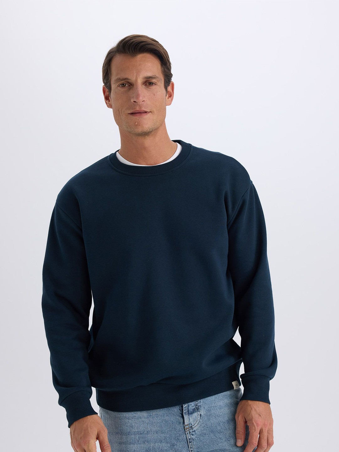 

DeFacto Men Round Neck Pullover, Blue