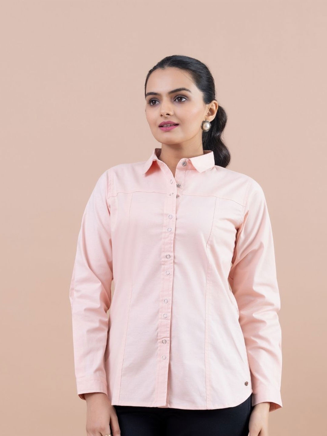 

Komarri U Women Opaque Casual Shirt, Peach