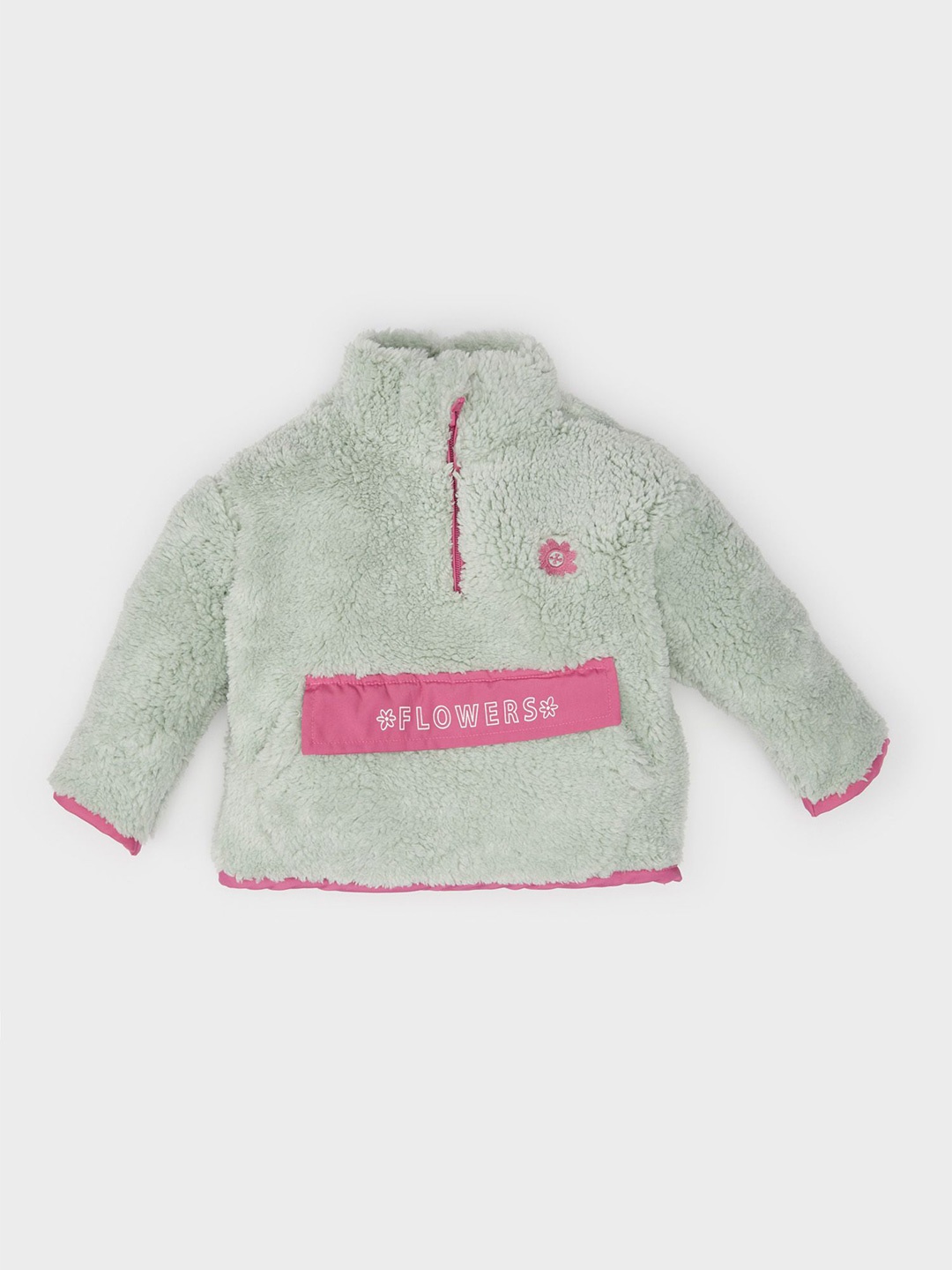 

DeFacto Girls Printed Mock Collar Pullover Sweater, Grey