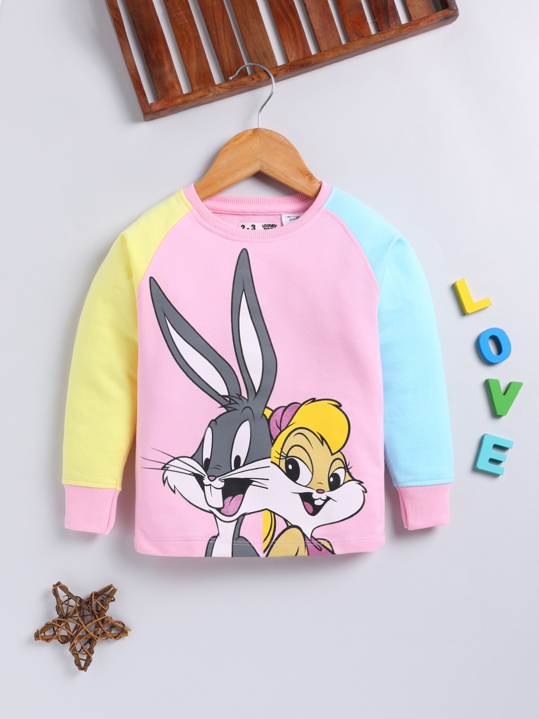 

YK X Minute Mirth Girls Looney Tunes Printed Sweatshirt, Pink