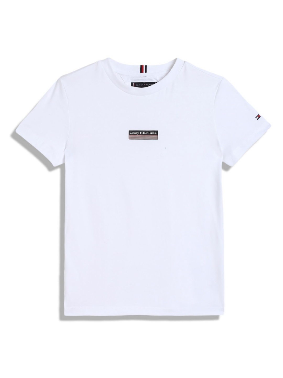 

Tommy Hilfiger Boys Striped Applique T-shirt, White